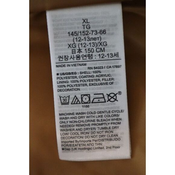 Gap 418456 Kids Sz XL (12) Honey Mustard Yellow ColdControl Quilted Puffer Vest - Picture 6 of 9